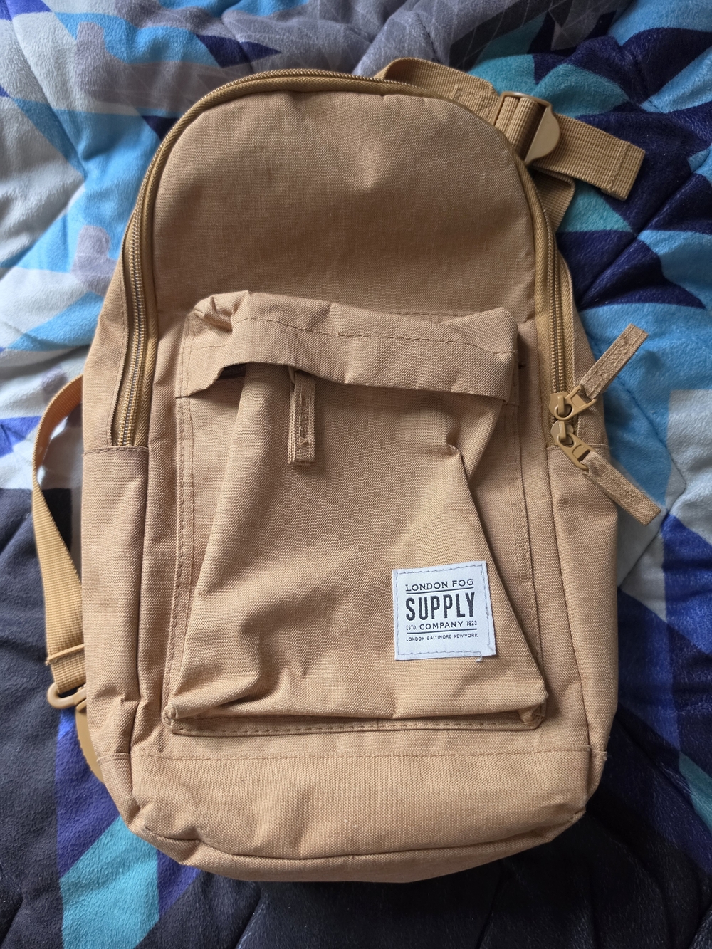 London Fog Supply Men's Tan Canvas Daypack Backpack